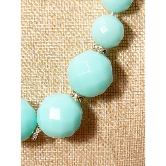 J.Crew Faceted Bead/Rhinestone Necklace in Aqua Blue - Picture 3 of 6